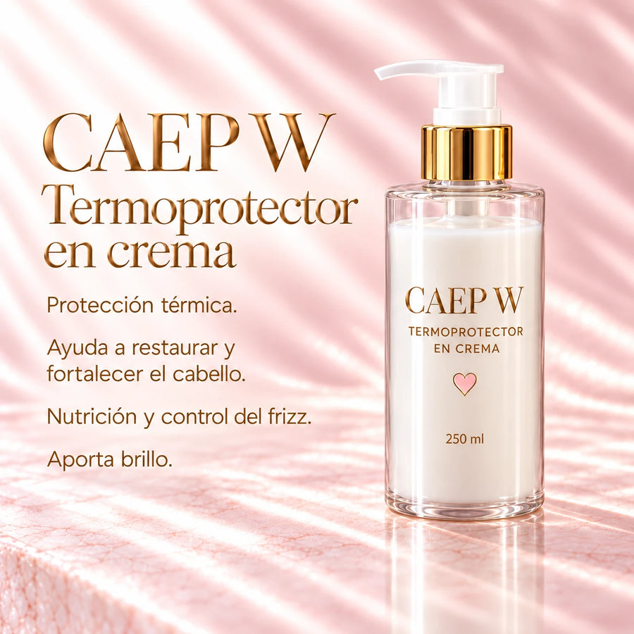 Termoprotector en crema de CAEP W, envase y presentación completos